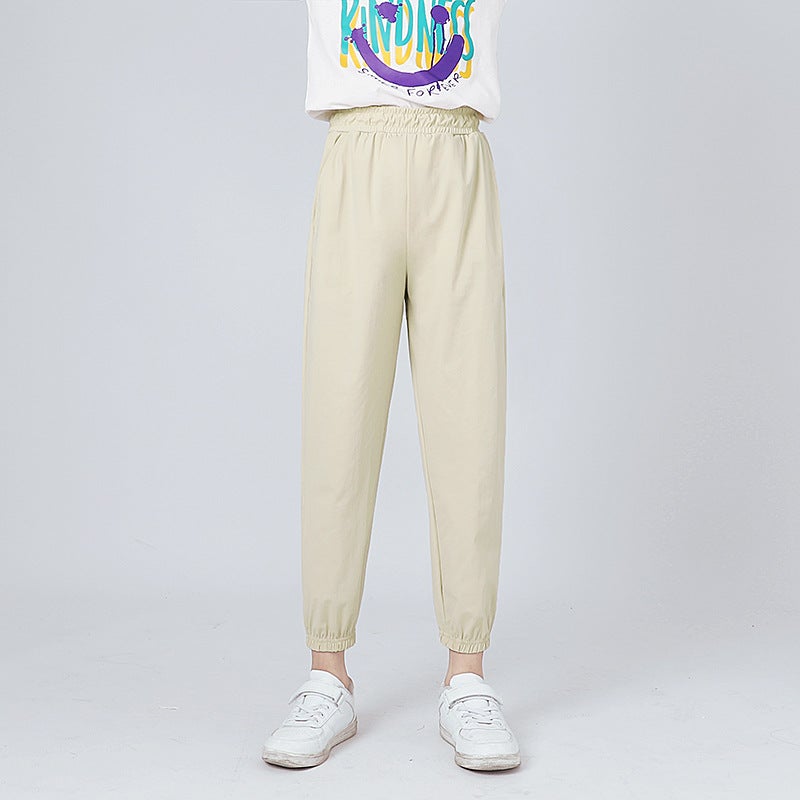 Summer Korean version of the new boys sports anti-mosquito pants large children thin ice silk quick-drying pants girls pants wholesale - Image 1