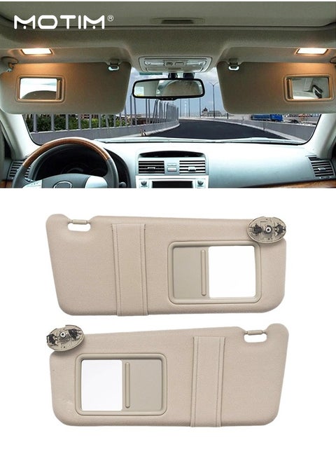 1 Pair Sun Visor Replacement with Mirror, Sun Visor Without Light, Left Driver Right Passenger Side Compatible with 2007 2008 2009 2010 2011 Toyota Camry, Sun Blocking, Sunvisors Replacement
