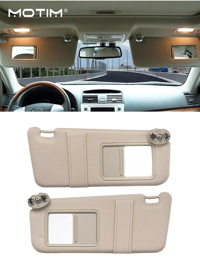 Motim - 1 Pair Sun Visor Replacement with Mirror, Sun Visor Without Light, Left Driver Right Passenger Side Compatible with 2007 2008 2009 2010 2011 Toyota Camry, Sun Blocking, Sunvisors Replacement - Image 1