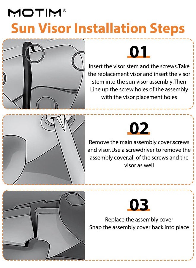 Motim - 1 Pair Sun Visor Replacement with Mirror, Sun Visor Without Light, Left Driver Right Passenger Side Compatible with 2007 2008 2009 2010 2011 Toyota Camry, Sun Blocking, Sunvisors Replacement - Image 1