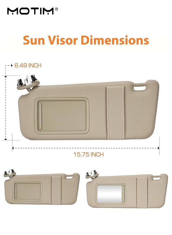 Motim - 1 Pair Sun Visor Replacement with Mirror, Sun Visor Without Light, Left Driver Right Passenger Side Compatible with 2007 2008 2009 2010 2011 Toyota Camry, Sun Blocking, Sunvisors Replacement - Image 1