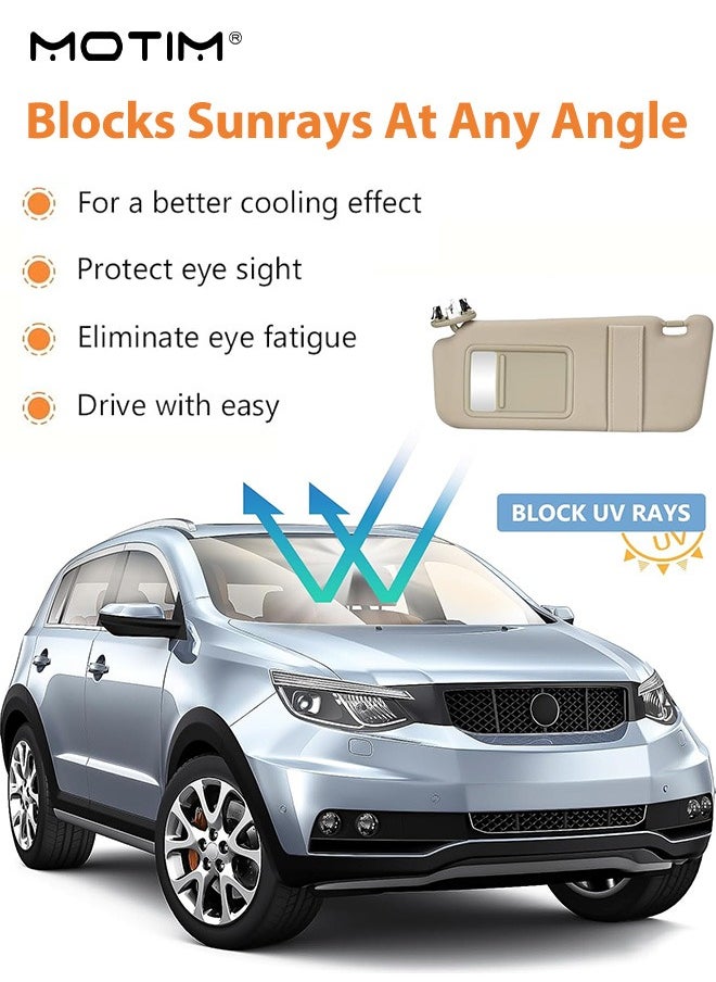 Motim - 1 Pair Sun Visor Replacement with Mirror, Sun Visor Without Light, Left Driver Right Passenger Side Compatible with 2007 2008 2009 2010 2011 Toyota Camry, Sun Blocking, Sunvisors Replacement - Image 1