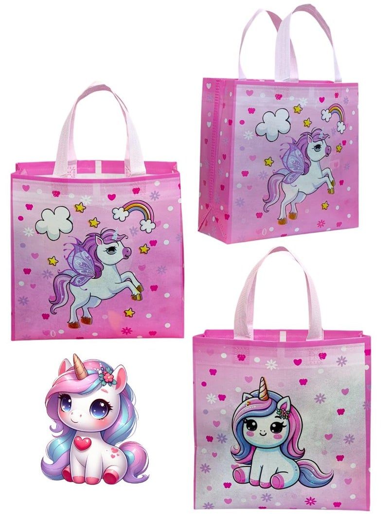 Tera13 TERA 13 Unicorn Gift Bags | Paper Bags For Return Gifts (4 pcs) Goodie Bags Paper Gift Bag | Medium Carry Bags For Gifting | Paper Bags | Medium Paper Bags | Unicorn Theme Party Favor Goodie Bag - Image 1