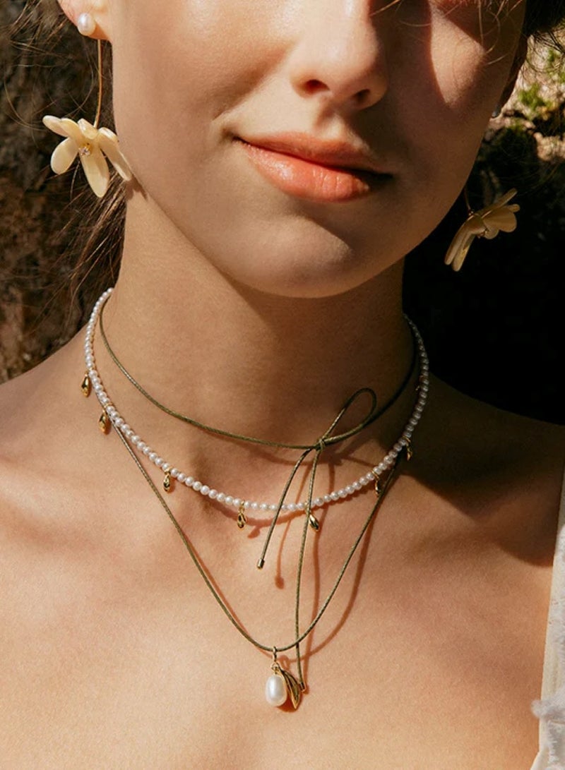 هيفانج قلادة لؤلؤ زيتوني - Image 3