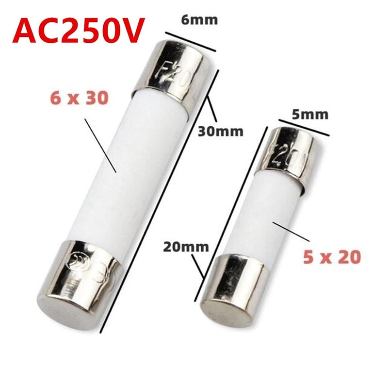 5x20mm 15A صمامات أنبوبية سريعة الانصهار 250 فولت 10 قطع مجموعة أمبيرية متنوعة - Image 3