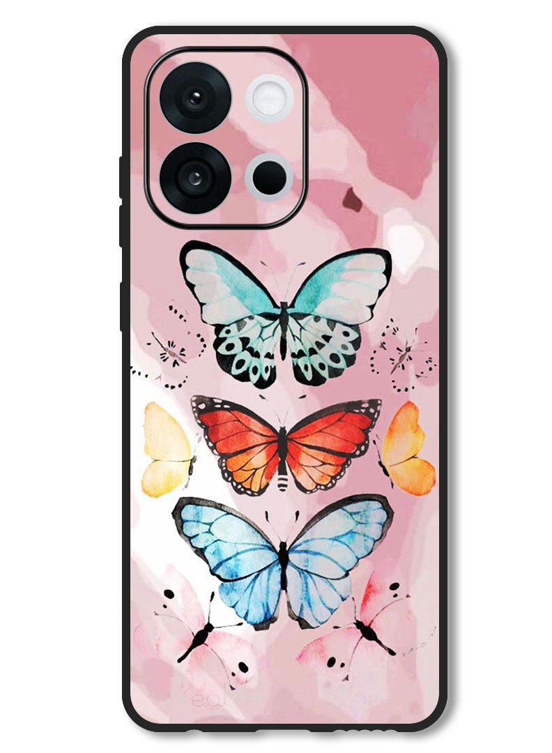 Theodor Case Compatible with OnePlus 13s 6.32 Inch Protection Shockproof Bumper Cover Butterflies (2) - Image 1