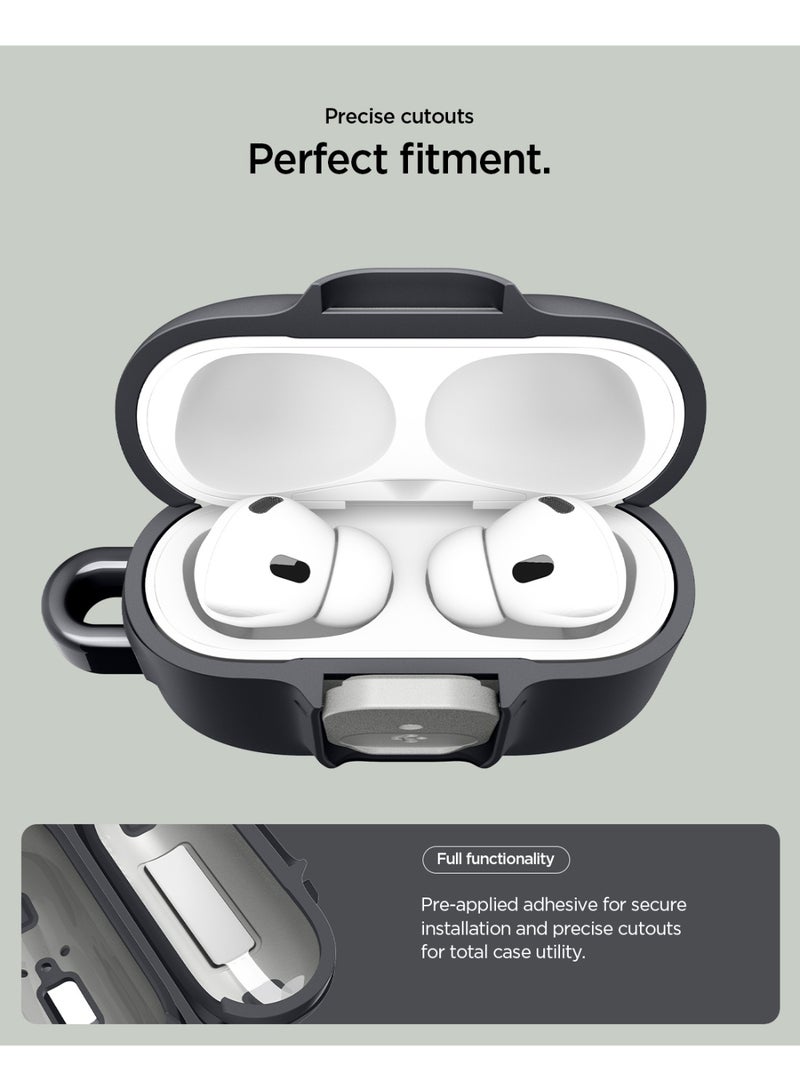 Spigen حافظة نانو بوب لأيربودز برو 3 مع قفل آمن وكارابينر، غلاف هجين متوافق مع أيربودز برو الجيل الثالث (2025) - سمسم أسود - Image 5