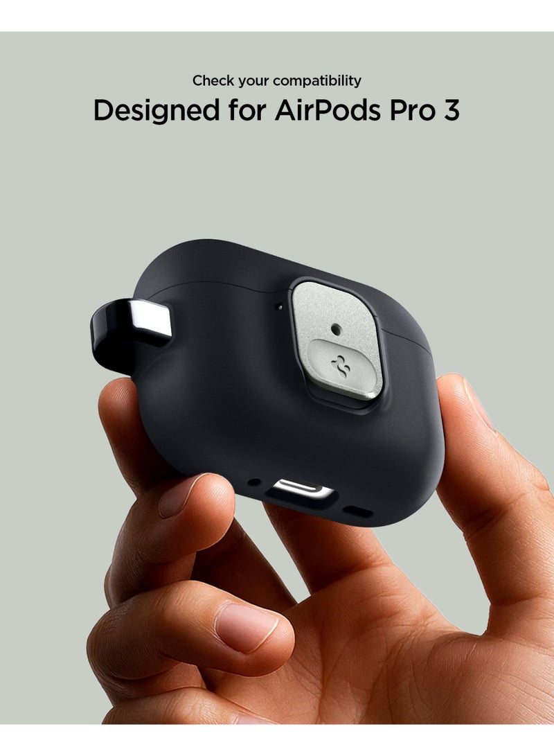 Spigen حافظة نانو بوب لأيربودز برو 3 مع قفل آمن وكارابينر، غلاف هجين متوافق مع أيربودز برو الجيل الثالث (2025) - سمسم أسود - Image 2