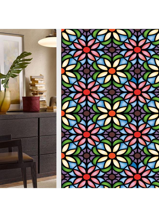 Bluejw BL112-170  Flower Sea Electrostatic Glass Sticker PVC Glue-free Window Sticker Home Decorative Window Glass Sticker - Image 1