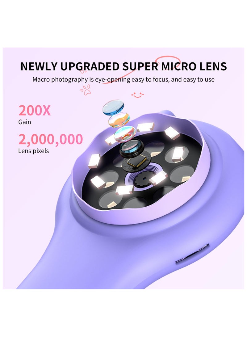 مجهر للأطفال - مجهر صغير محمول باليد للأطفال الصغار - مجموعة ألعاب علمية تعليمية كهدية عيد ميلاد، لعبة للأعمار من 3 إلى 4 سنوات، للبنات والأولاد (أرجواني) - Image 5