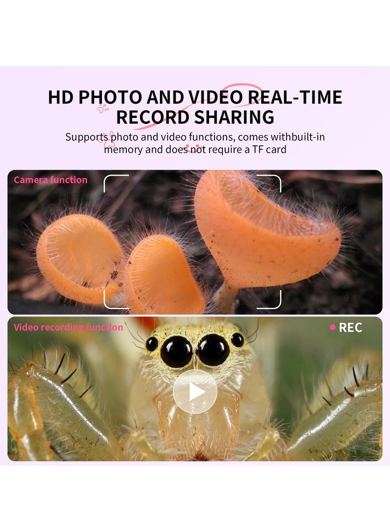 مجهر للأطفال - مجهر صغير محمول باليد للأطفال الصغار - مجموعة ألعاب علمية تعليمية كهدية عيد ميلاد، لعبة للأعمار من 3 إلى 4 سنوات، للبنات والأولاد (أرجواني) - Image 4