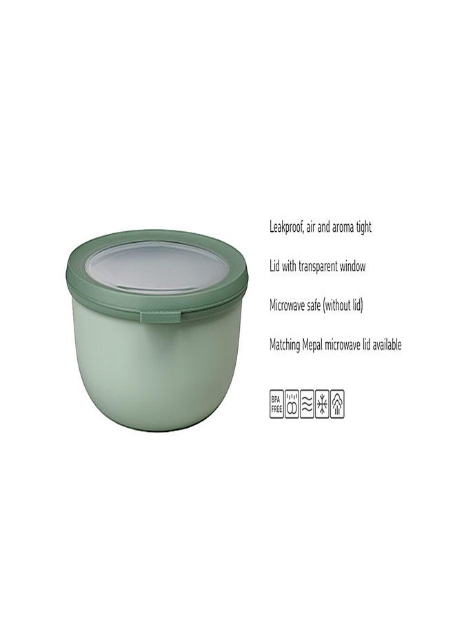 Mepal Cirqula 101oz/3,000ml Multi Food Storage & Serving Bowl with Transparent Lids | Perfect for Food Prep | Microwave & Dishwasher Safe | Nordic Blue | Made in Holland - Image 4