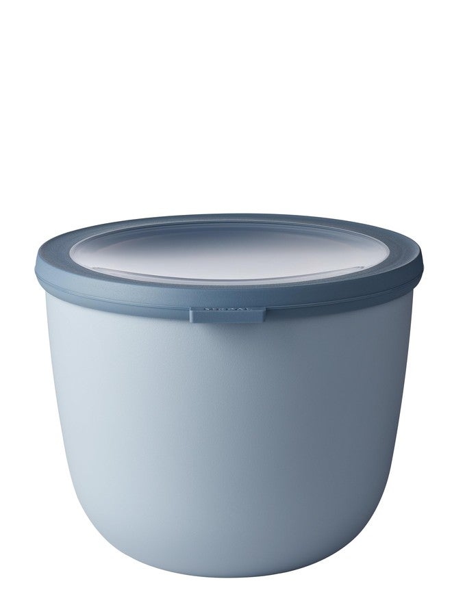 Mepal Cirqula 101oz/3,000ml Multi Food Storage & Serving Bowl with Transparent Lids | Perfect for Food Prep | Microwave & Dishwasher Safe | Nordic Blue | Made in Holland - Image 1