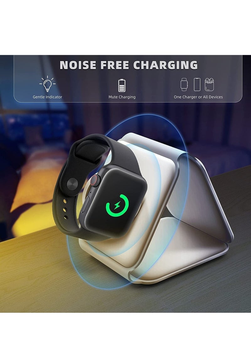 3 in 1 Wireless Charger,Magnetic Foldable Charging Station,Fast Wireless Charging Pad (WHITE) - Image 5