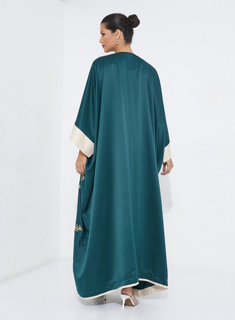 روزيت عباية بشت أنيق بتطريز عربي ذهبي - Image 3