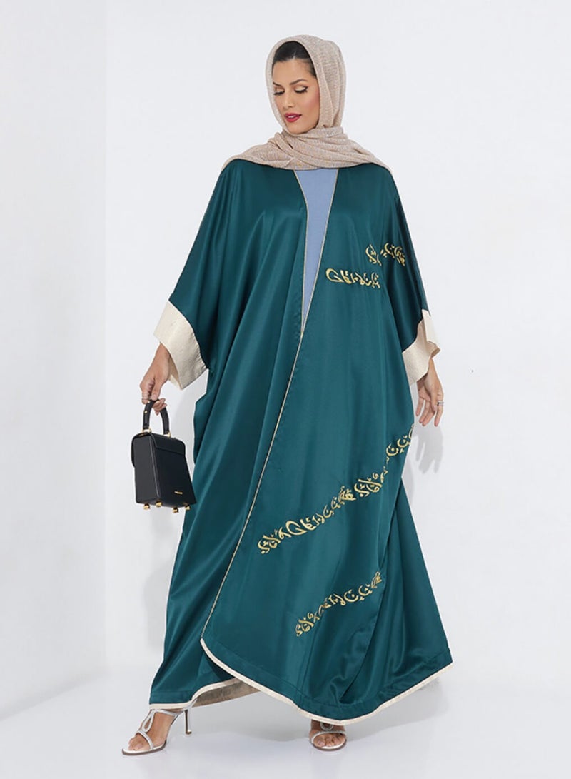 روزيت عباية بشت أنيق بتطريز عربي ذهبي - Image 4