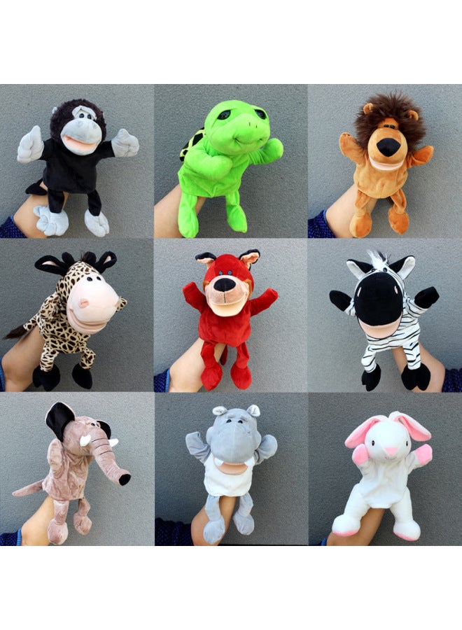 Full-body Hand Doll Toy Animal Gloves Doll Open Mouth Ventroll Doll Parent-child Interactive Performance Early Childhood Education-Color:Red River Horse (mouth Active)-Height:30cm Large Hand Puppet  - Image 3