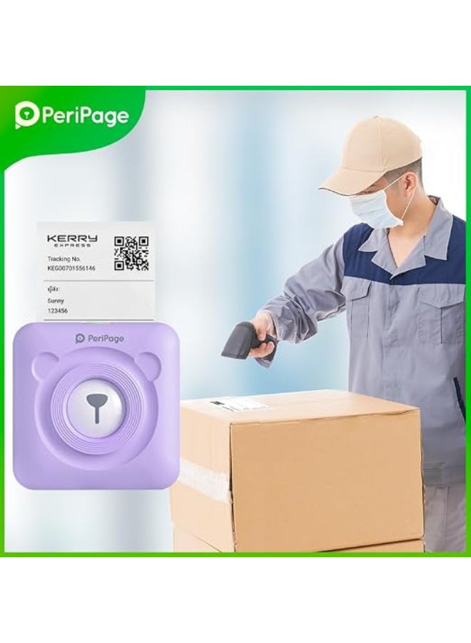 PeriPage A6 203dpi Sticker Printer - Mini Thermal Printer, A6 Sticker Maker Machine, Portable Bluetooth Pocket Phone Printer for Anatomy Flashcards, Journal, Notes, Kids Gift, Receipts, Purple - Image 4