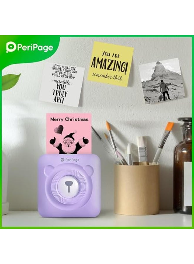 PeriPage A6 203dpi Sticker Printer - Mini Thermal Printer, A6 Sticker Maker Machine, Portable Bluetooth Pocket Phone Printer for Anatomy Flashcards, Journal, Notes, Kids Gift, Receipts, Purple - Image 2