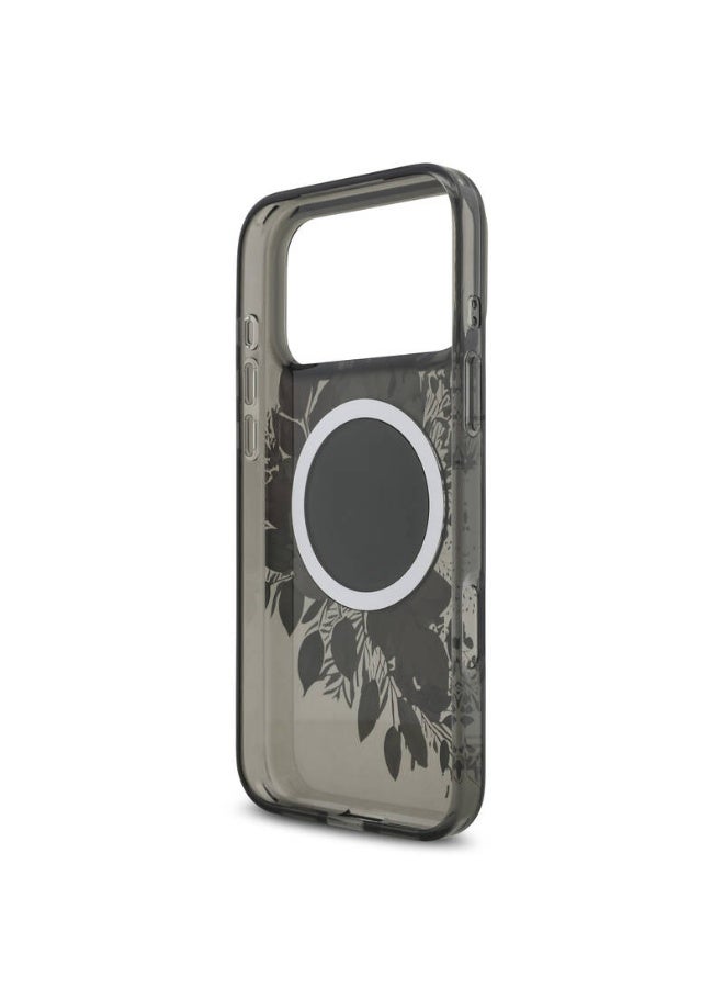 جس جراب Guess IML Flowers Strap MagSafe للهاتف المحمول لجهاز Apple iPhone 17 Pro Max (GUHMP17XHFWBRCESK) باللون الأسود - Image 4