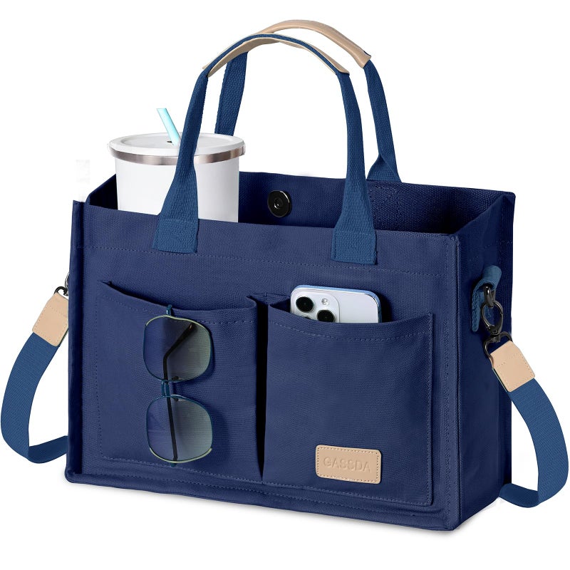 GASSDA Canvas Tote Bag for Women Crossbody Work Purse with Pockets Top Handle Handbag Satchel Bags for Travel Nurse Teacher - Image 1