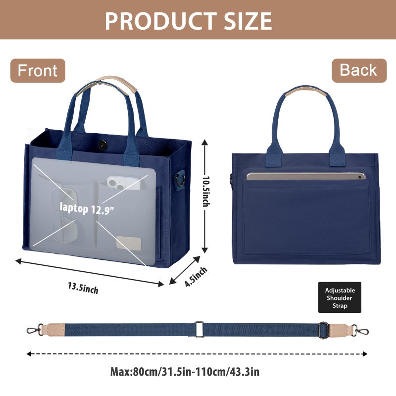 GASSDA Canvas Tote Bag for Women Crossbody Work Purse with Pockets Top Handle Handbag Satchel Bags for Travel Nurse Teacher - Image 3