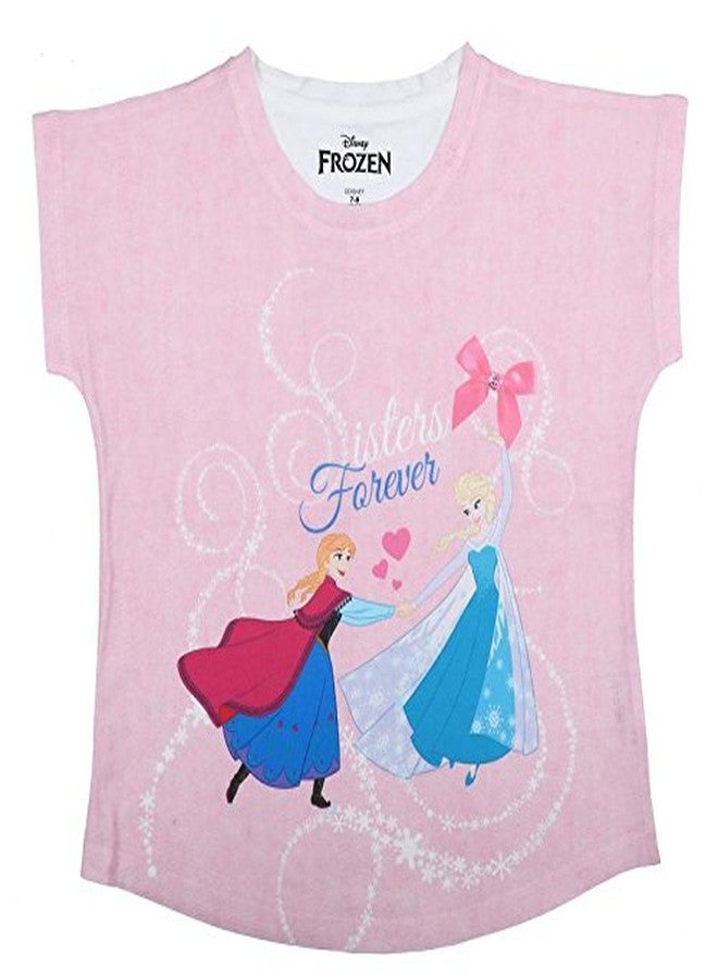 Disney FROZEN Frozen by Wear Your Mind Girl's Plain Regular fit Shirt (DFZ0030_Pink 2 5-6 Years) - Image 1