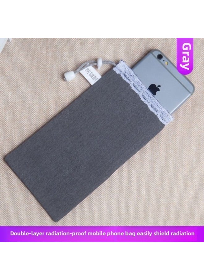 Generic Pregnant Women Anti-radiation Mobile Phone Case Mobile Phone Signal Physical Shielding Box Anti-metal Detector Shielding Bag Rest Bag-Color:(gray) Double Layer Anti-radiation Mobile Phone Bag  - Image 1