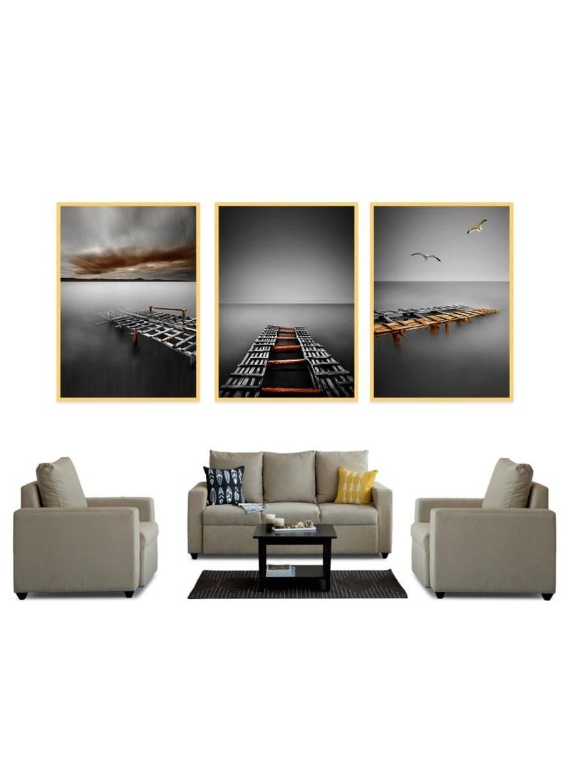 Alissa Premium Wall Art Painting Frames With Aluminium Gold Frame Living Room Home Wall Office Decoration - Image 3