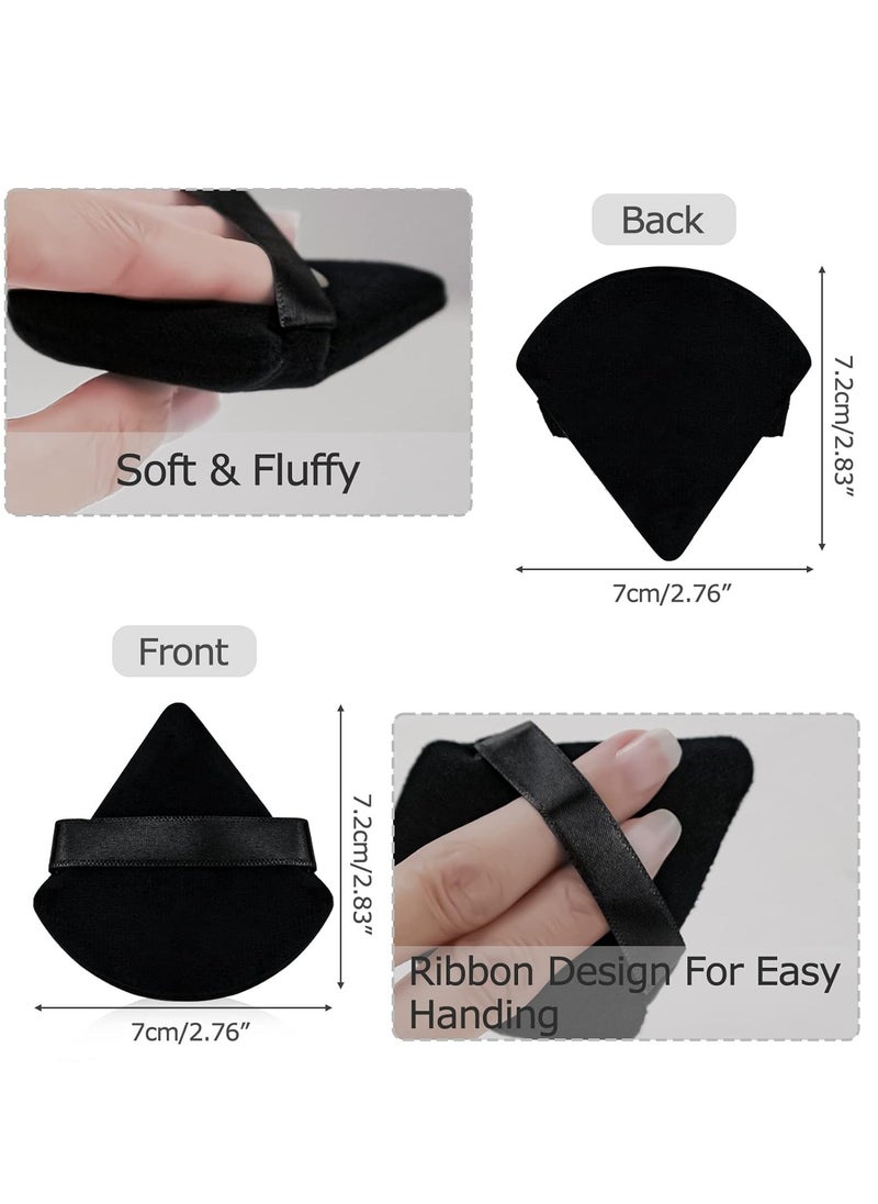 Flytianmy - 2Pcs Triangle Powder Puffs, Face Makeup Puff for Body Loose Powder Beauty Makeup Tool Black - Image 1