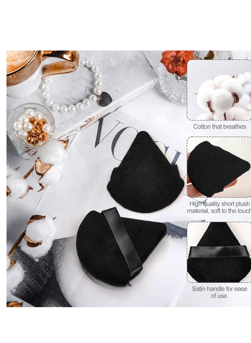 Flytianmy - 2Pcs Triangle Powder Puffs, Face Makeup Puff for Body Loose Powder Beauty Makeup Tool Black - Image 1