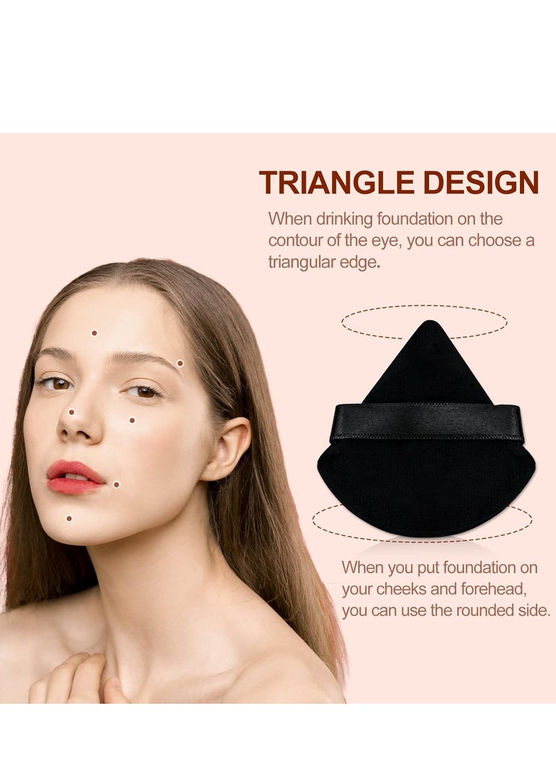 Flytianmy - 2Pcs Triangle Powder Puffs, Face Makeup Puff for Body Loose Powder Beauty Makeup Tool Black - Image 1