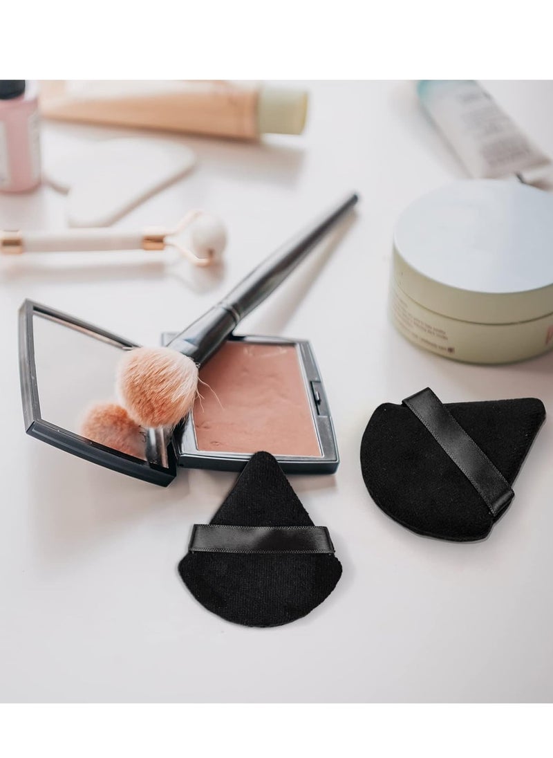 Flytianmy - 2Pcs Triangle Powder Puffs, Face Makeup Puff for Body Loose Powder Beauty Makeup Tool Black - Image 1