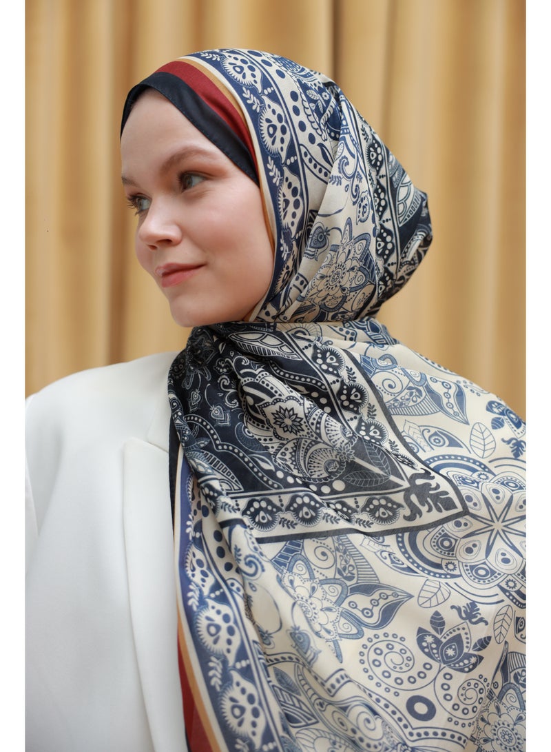 Soft Turkish Cotton Blend Women Shawl – Lightweight Non-Transparent 3056-17 - Image 1