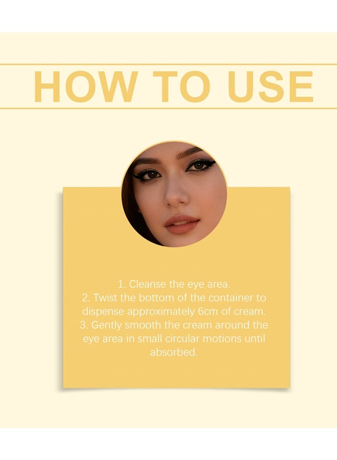 Eye Balm Stick, Retinol & Caffeine Under Eye Treatment Stick With Hyaluronic Acid & Collagen, Hydrating Smooth Fine Lines Depuffing Dark Circles Gentle Eye Cream For Sensitive Skin - Image 5