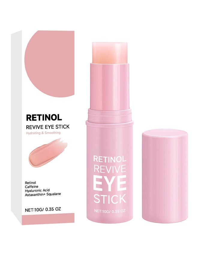 Eye Balm Stick, Retinol & Caffeine Under Eye Treatment Stick With Hyaluronic Acid & Collagen, Hydrating Smooth Fine Lines Depuffing Dark Circles Gentle Eye Cream For Sensitive Skin - Image 1