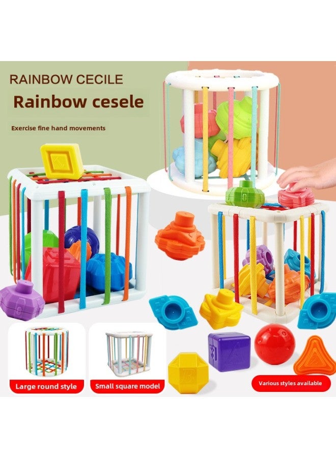 Infants Can Bite Soft Rubber Hand-held Ball Rattle Toys To Learn The Rainbow Plug Plug Plug Pull Pull Pull Baby Toys-Color:[4 Green Heads] Suction Cup Zhuanzhuanle-opp Bag 45g - Image 5