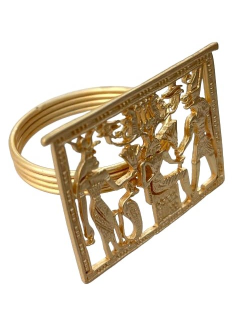 FURE Ancient Egyptian Napkin Rings Matt Golden Set of 6