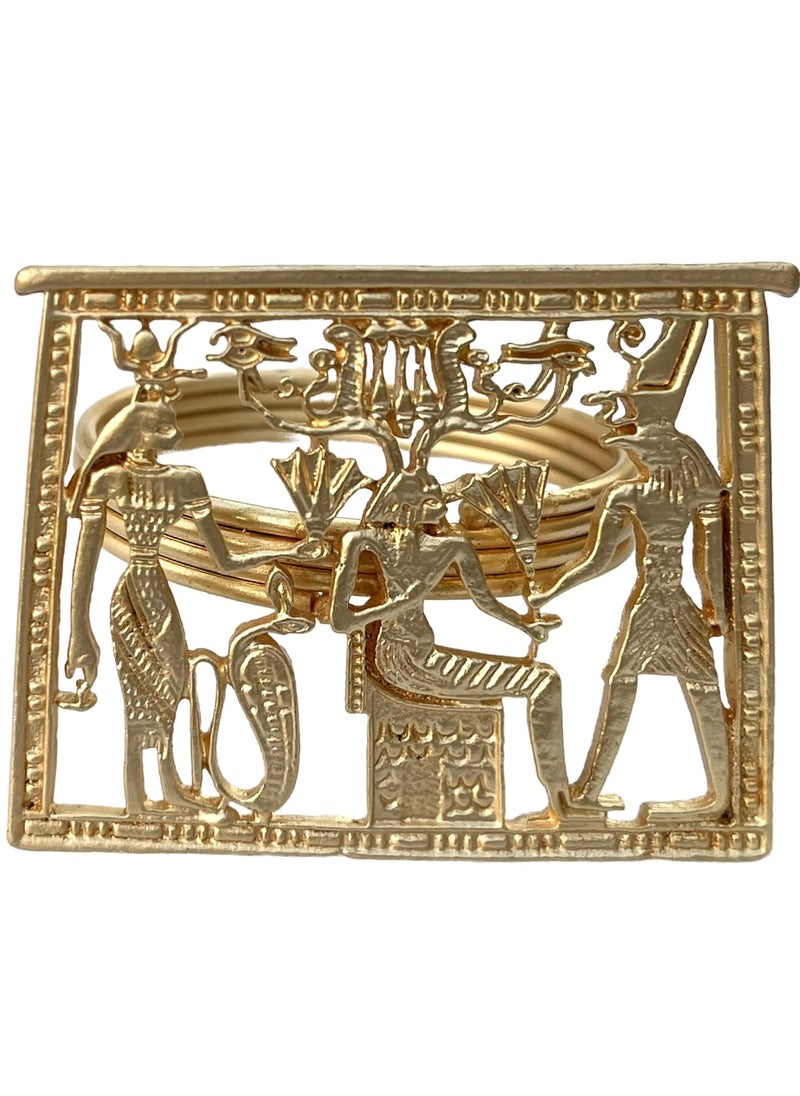 FURE Ancient Egyptian Napkin Rings Matt Golden Set of 6