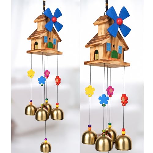 VIKACRAFT Wind Chimes for Home Decor | Vastu Wind Chime for Positive Energy & Good Luck | Soothing Sound Hanging for Balcony, Entrance & Living Room | Premium Metal Bells | Housewarming Gift - Image 2