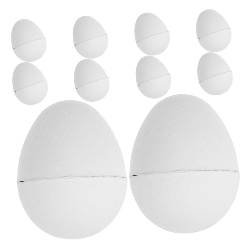 Khaki DIY Painting Eggs 10pcs Blank Colorable Easter Crafts for Kids Family Fun Activity - Image 2