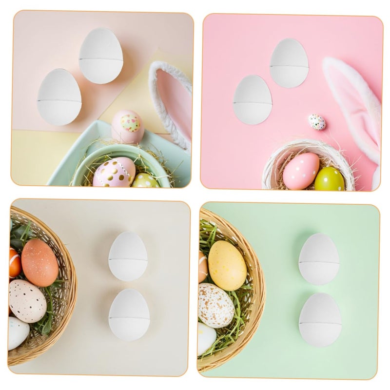 Khaki DIY Painting Eggs 10pcs Blank Colorable Easter Crafts for Kids Family Fun Activity - Image 4