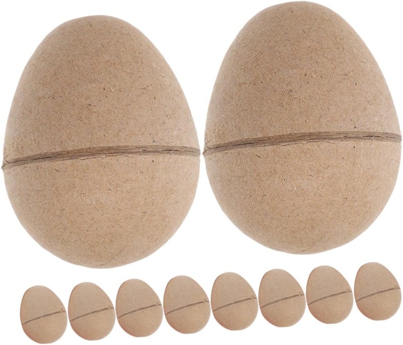 Khaki DIY Painting Eggs 10pcs Blank Colorable Easter Crafts for Kids Family Fun Activity - Image 1