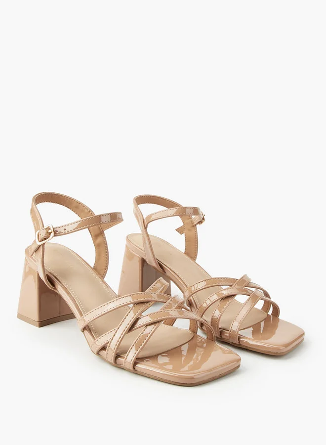 Women's Block Heel Buckle Closure Sandals