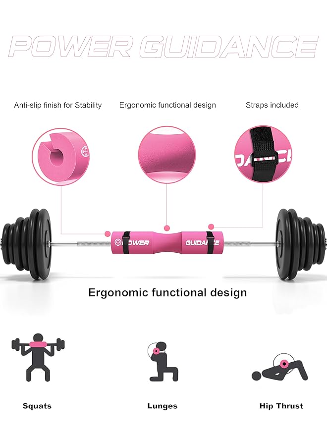 POWER GUIDANCE Barbell Squat Pad Neck & Shoulder Protective Pad Great For Squats Lunges Hip Thrusts Weight Lifting & More Fit Standard And Olympic Bars Perfectly  - Image 2