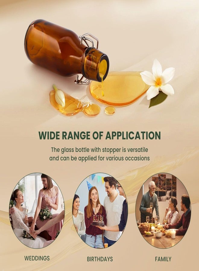 Easytle 24 Pack 4 oz Swing Top Glass Bottles Amber Flip Top Glass Bottles Vanilla Extract Bottle with Airtight Lid Flip Top Beer Brewing Bottle for 2nd Fermentation Vanilla Extract Kombucha Beverage Soda - Image 5