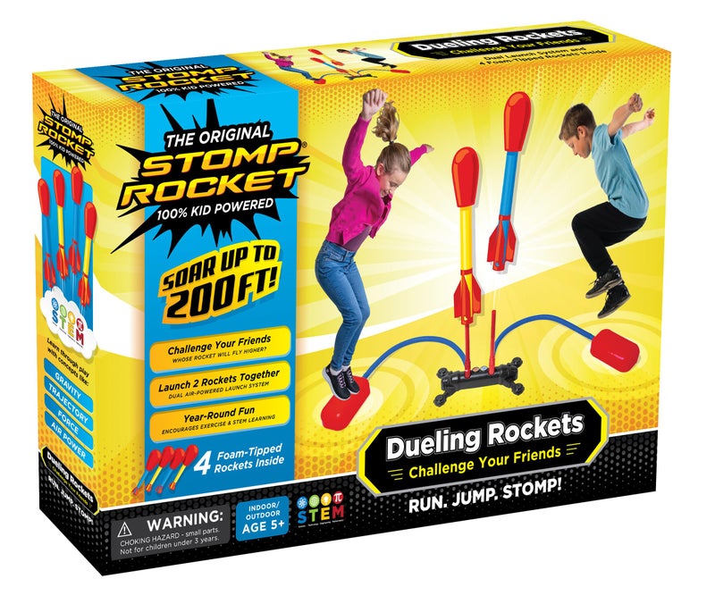 Stomp Rocket Original Dueling Rocket Launcher for Kids 4 Rockets Fun Backyard Outdoor Kids Toys Gifts for Boys Girls Toy Foam Blaster Set Soars 200ft MultiPlayer Launcher Stand - Image 2