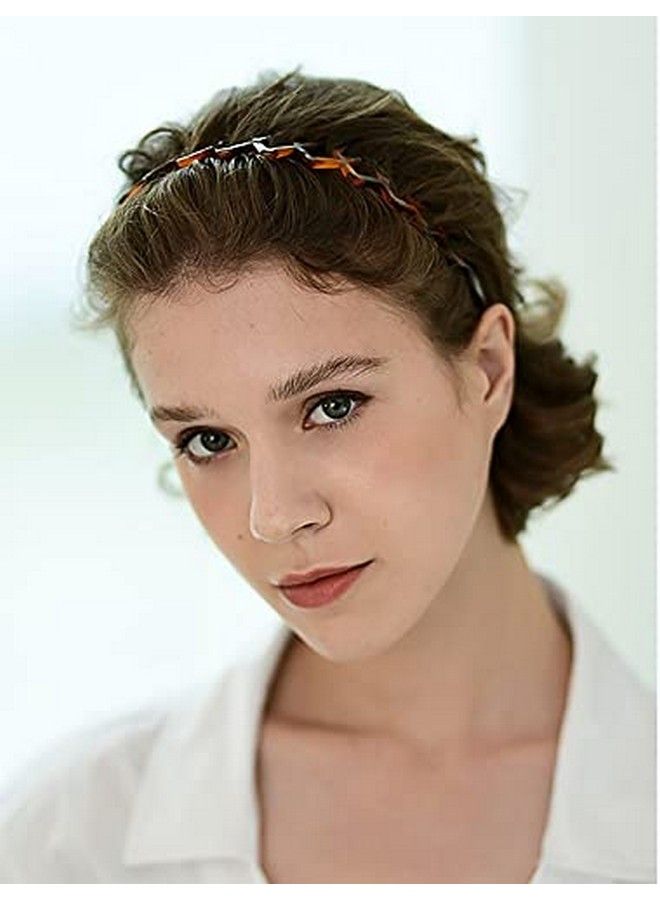 BAHABY 6 Pack Zig Zag Shark Tooth Hair Comb Headbands For Women Plastic Plain Hair Bands Hair Hoop Hair Accessories For Women  - Image 3