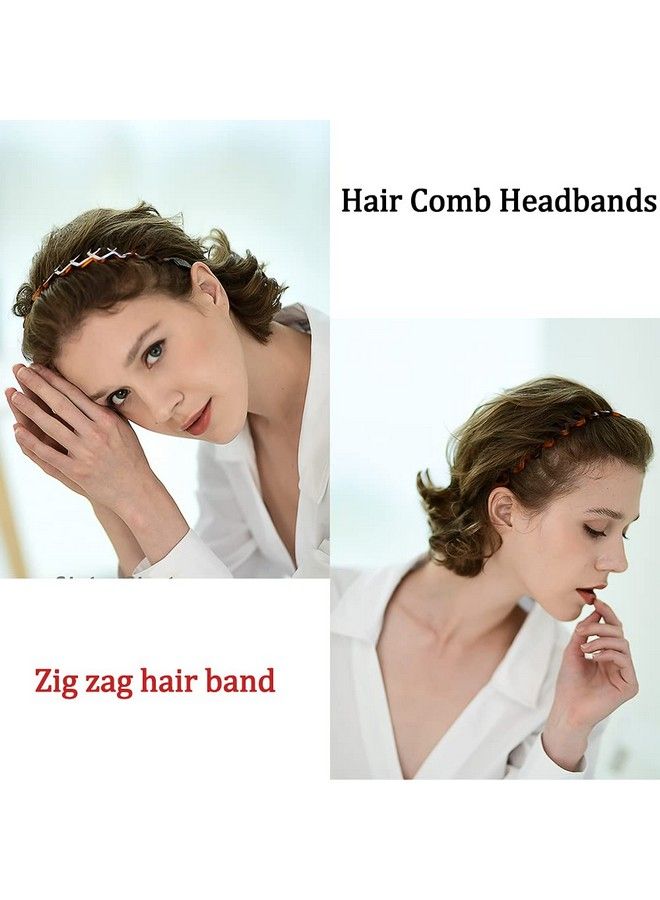 BAHABY 6 Pack Zig Zag Shark Tooth Hair Comb Headbands For Women Plastic Plain Hair Bands Hair Hoop Hair Accessories For Women  - Image 4