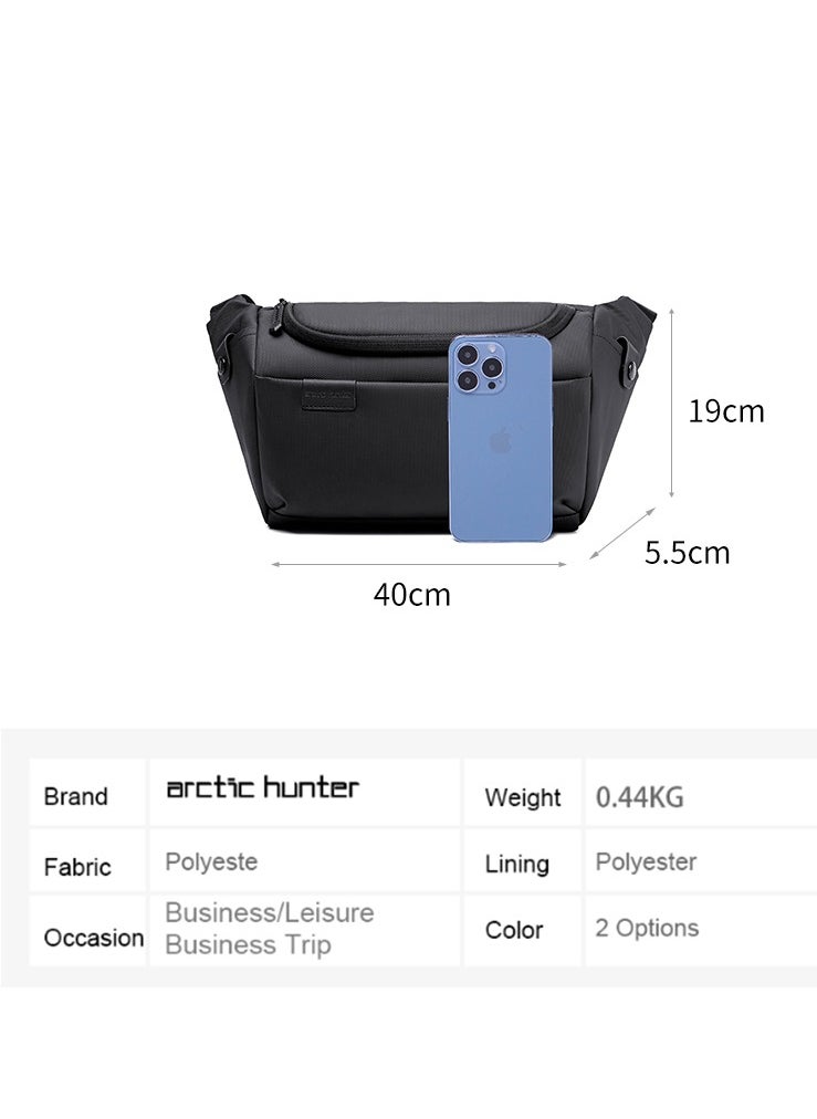 ARCTIC HUNTER - Crossbody Waist Belt Bag Anti-Theft Water Repellent Chest Bag for Men Women on Shopping Travel Office Hiking Y00565 Black - Image 1